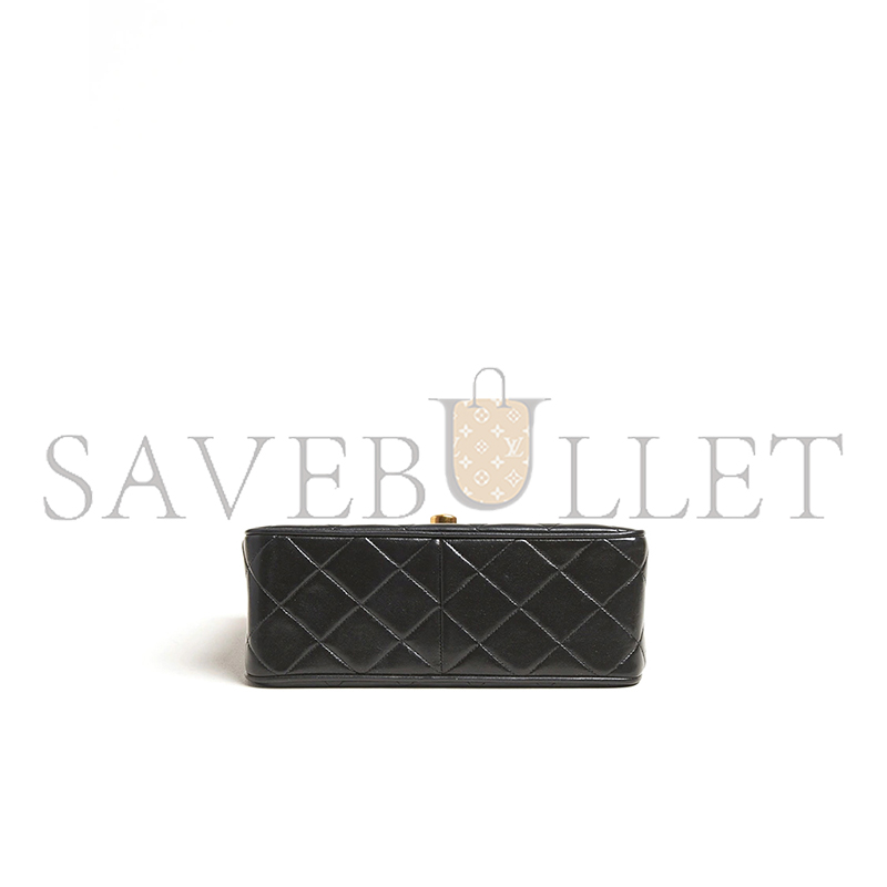 Ch**el classic flap bag deca squared lambskin black (25*20*9cm)